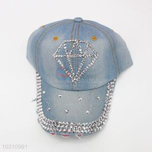 Diamond Pattern Fashion Rhinestone Denim Hat <em>Caps</em>