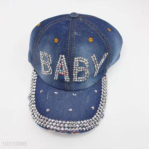 Fashion Baby Letter New Rhinestone Denim Hat <em>Caps</em>