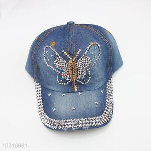 Butterfly Pattern Rhinestone Decorative Denim Hat <em>Caps</em>