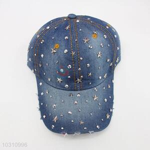 Fashion Star Rivet Rhinestone Denim Hat <em>Caps</em>