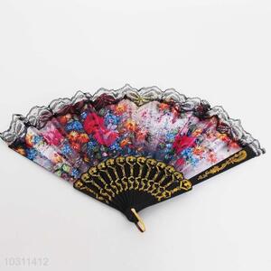 Exquisite Hand Fan with Lace Decoration