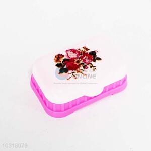 Flower Pattern Soap Dish Box Case Holder