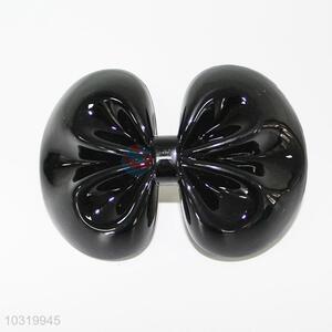 Big bowknot design black plastic hair clip for women