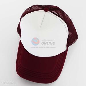 Brown and White Color Half Mesh Hat