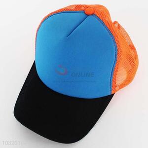 Black and Blue Color Half Orange Mesh Sport Hat