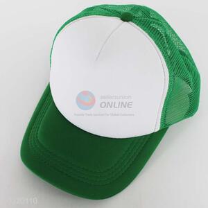 Green and White Color Half Mesh Baseball Cap