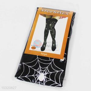 Spider Web Printed Polyester Half Stocking