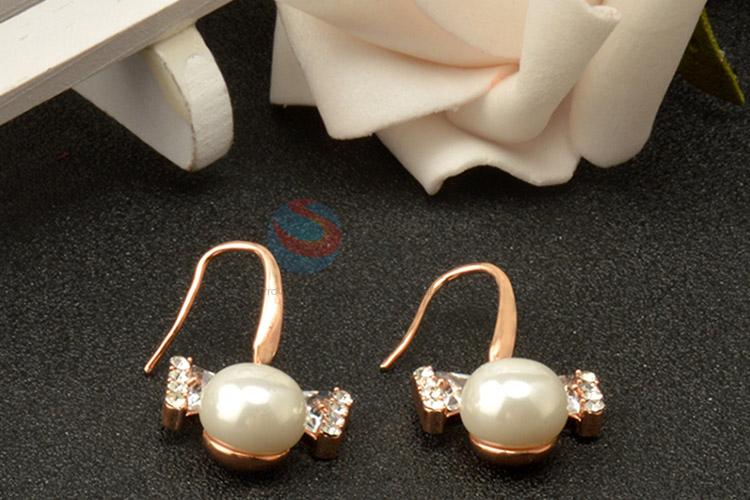 Wholesale promotional custom bowknot pearl earrings