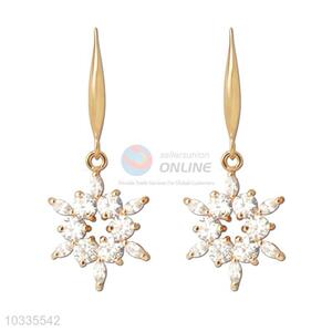 Beautiful style good quality real gold plated zircon earrings