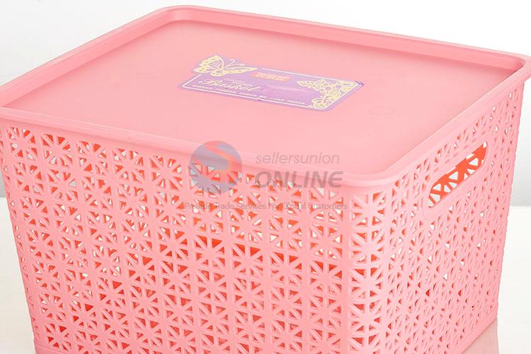 Best Price Plastic Storage Basket With Cover