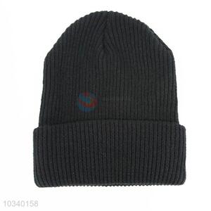 Promotional Warm Black Knitted Hat for Sale