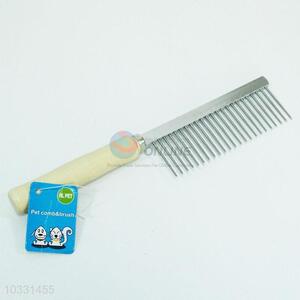 Hot Sale Iron <em>Pet</em> Hair <em>Combs</em> with Wood Handle