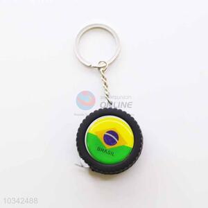 Brasil Flag Pattern Tyre Shaped Key Chain/Key Ring