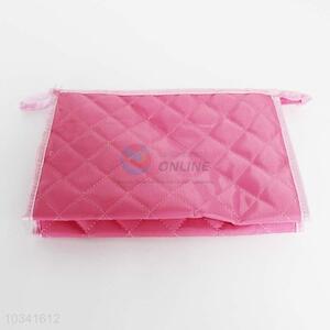 Hot sale fashion pink rhombic cosmetic bag