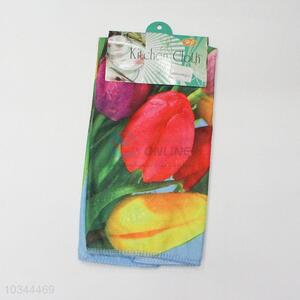 Funny tulip printing kitchen towel