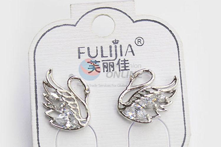 Delicate Design Swan Shape Earrings for Women Wedding