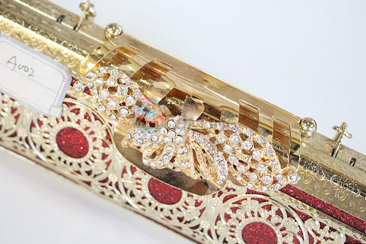 Ladies carven flower party evening clutch bags