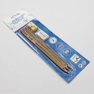 Competitive Price 3pcs HB Wood Pencil With Eraser Pencil Sharpener