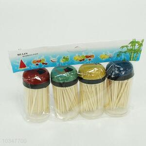 Cheap Wholesale 4PCS/Set Bamboo Toothpicks