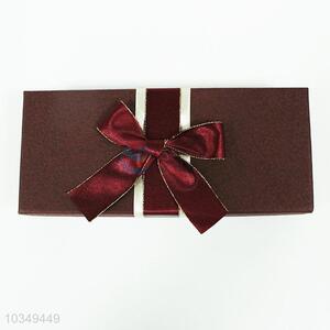 Korea Style Wine Red 10Grids Chocolate Box with Ribbon Decoration