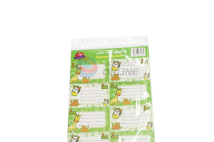Popular design low price label sticker name sticker