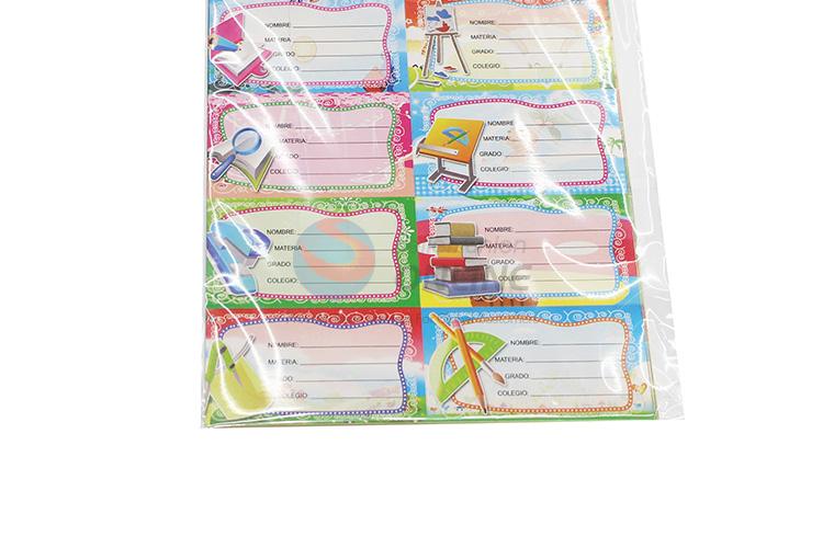 Wholesale promotional custom label sticker name sticker