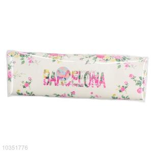 Hot Sale Good Quality Flower Printed Pu Pencil Bag