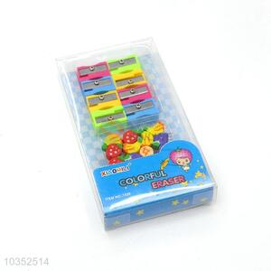 Nice Fruit Design Cartoon Rubber/Eraser with Pencil Sharpeners for Student