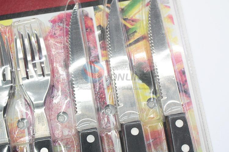 Fashion cheap 12pcs black Knife&fork set