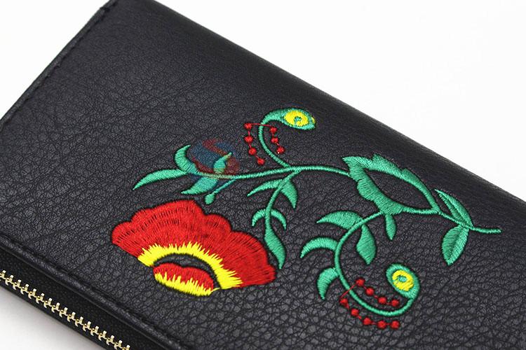 Cheap high sales new design women embroidered long wallet