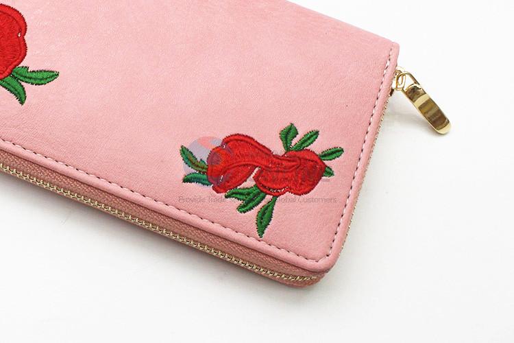 Good quality high sales women embroidered long wallet