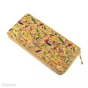 Bottom price hot selling women grained printed long wallet