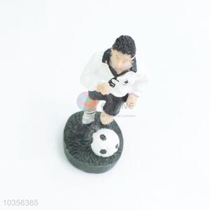 Cheap top quality best football boy resin decoration