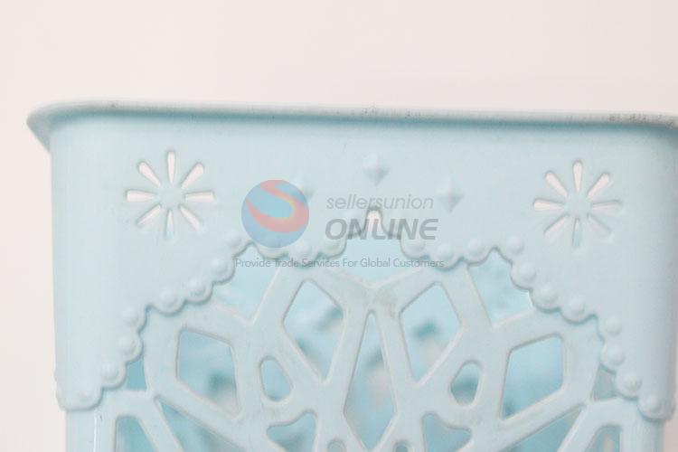 Flower Pattern Hollow Mini Desk Ashcan Trash Can