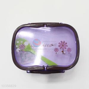 Portable Green Plastic Layered Lunch Box
