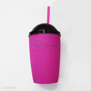 Fashion Plastic Water Cup with Straw