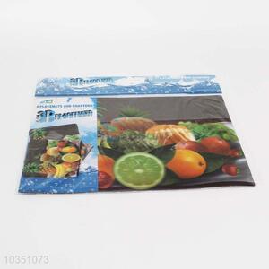 6+6PC Placemat Table Mat Fruit Painted