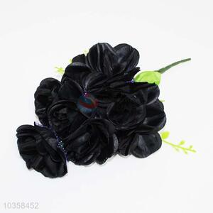 Cheap high quality 10pcs black rose artificial plants