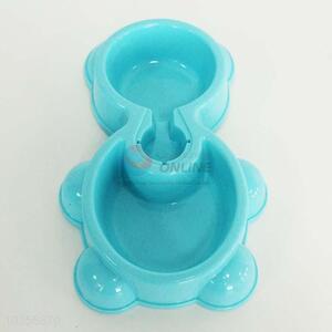 Cute low price blue plastic dog bowl