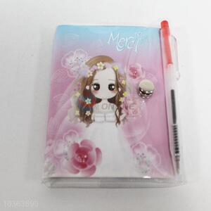 Cartoon Little Princess Notebook With Ballpoint Pen