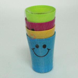 4Pcs Smile Face Pattern Plastic Cup