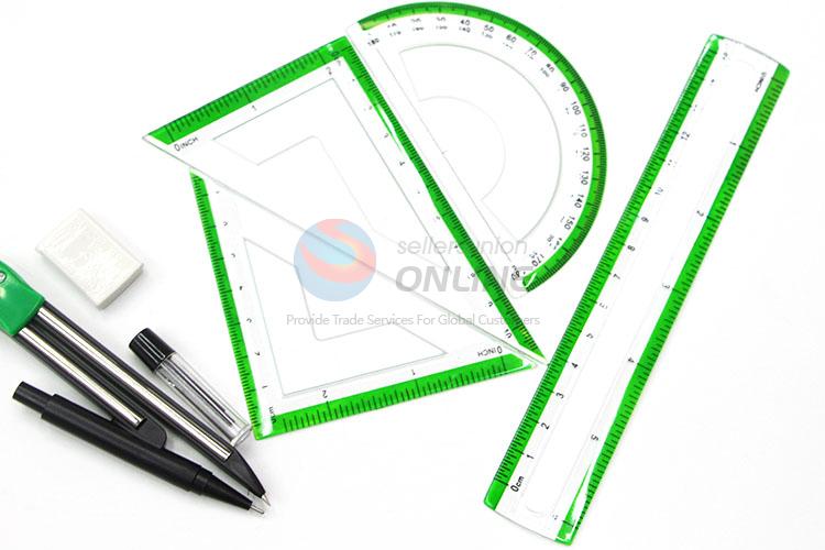 Student Bow Compass Drawing Circles Compass with Rulers Set and Eraser