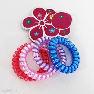 4 PCS/Set Colored Telephone Wire Hair Ring Ponytail Hair Band