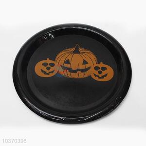 Pumpkin Printing Round Plates for Halloween