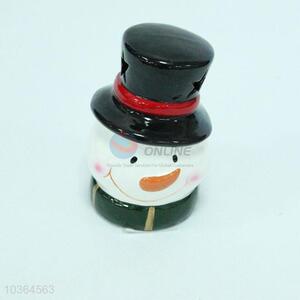 Low price cute snowman ceramic crafts with light