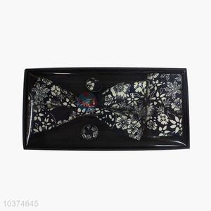 Popular design promotional cheap printed bow tie+kerchief