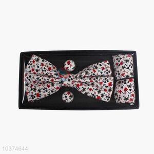 Delicate design new arrival printed bow tie+kerchief