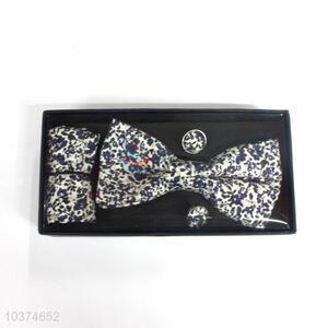 China maker cheap printed bow tie+kerchief