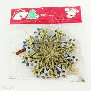 4PC Christmas snowflake pendant Yellow Gold powder