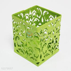 Square Iron pen container Green